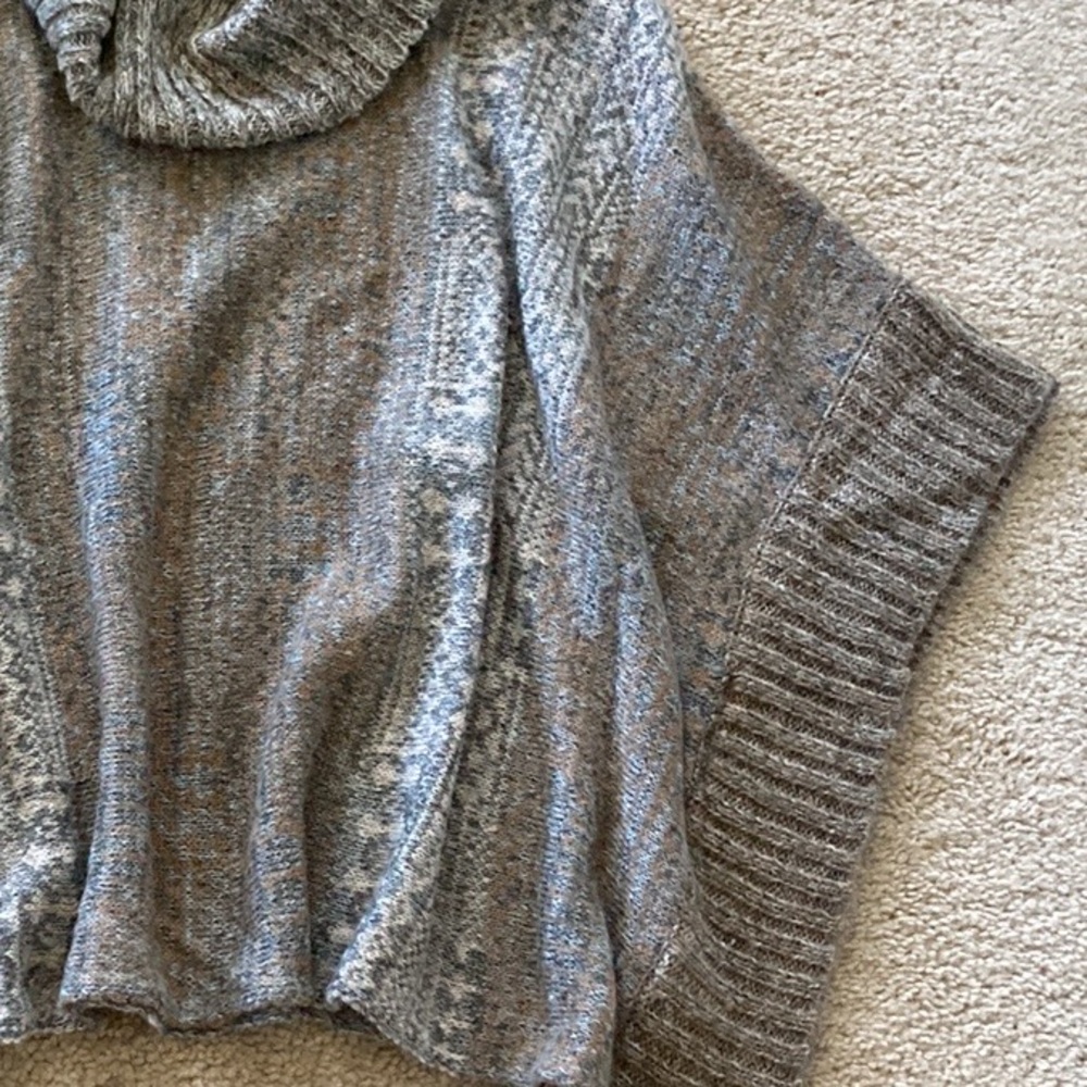 Splendid Snowfall Turtleneck Poncho in Warm Sand Multi - Picture 6 of 12